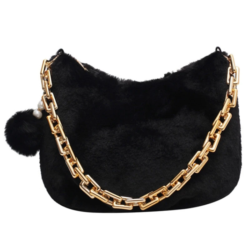 Winter Casual Plush Shoulder Bag Women Coarse Chain Ladies Handbag Fashion Plush Bucket Bag New Pendant Tote
Winter Casual Plush Shoulder Bag Women Coarse Chain Ladies Handbag Fashion Plush Bucket Bag New Pendant Tote