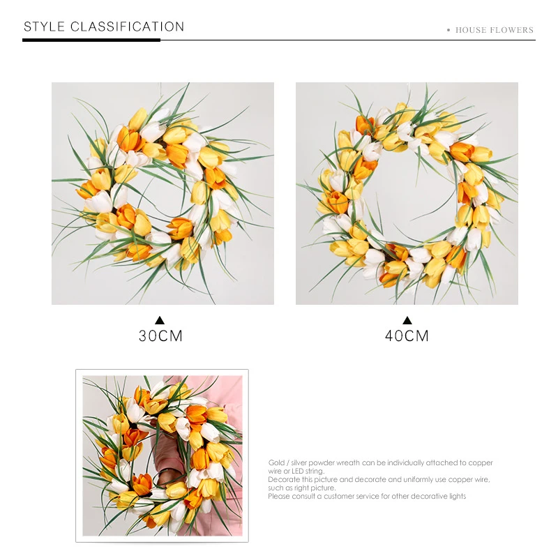 European-style Simulation Tulip Wreath Rattan Ornaments The Dreamy Front Door For Festive Wreath Decoration SASI
European-style Simulation Tulip Wreath Rattan Ornaments The Dreamy Front Door For Festive Wreath Decoration SASI