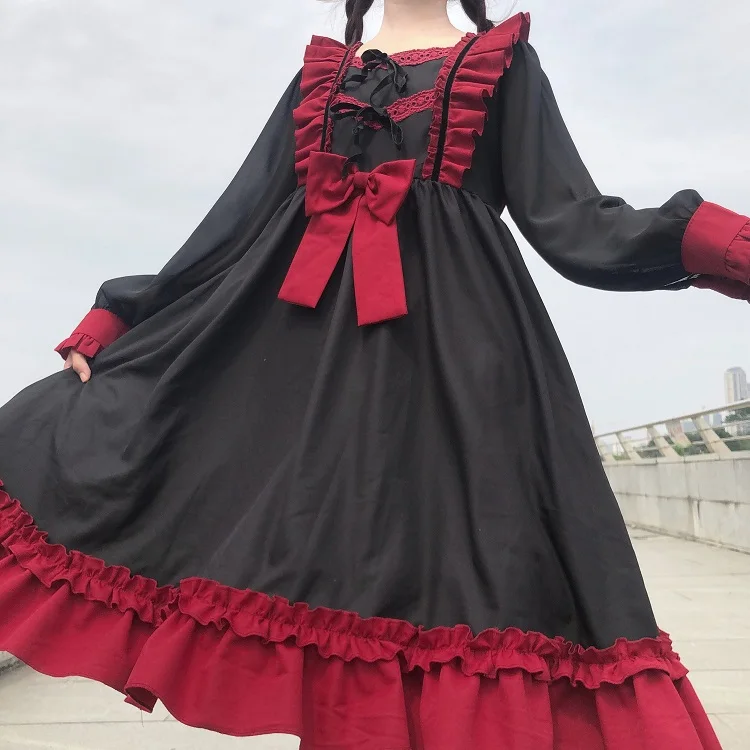 Anbender Harajuku Lolita Dress Women Daily Palace Bowknot Cute Retro Vestidos Noble Sweet Dresses Renaissance Gothic Party Robe
Anbender Harajuku Lolita Dress Women Daily Palace Bowknot Cute Retro Vestidos Noble Sweet Dresses Renaissance Gothic Party Robe