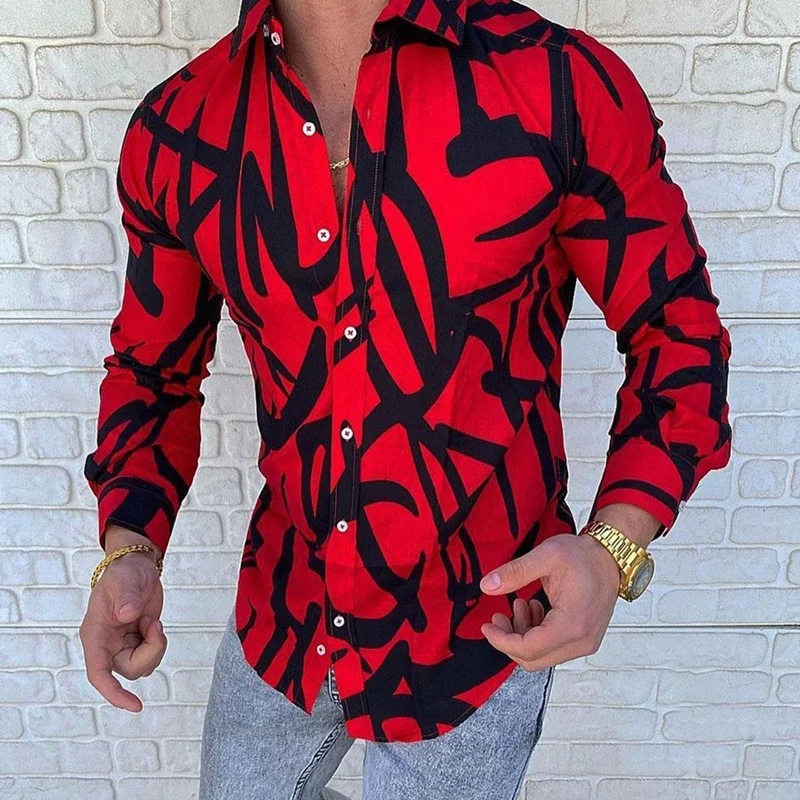2021 Autumn New Punk Style Men's Shirt Red Digital Printing Shirts Slim Fit Long Sleeve Flower Print Casual Party Shirt Tops
2021 Autumn New Punk Style Men's Shirt Red Digital Printing Shirts Slim Fit Long Sleeve Flower Print Casual Party Shirt Tops