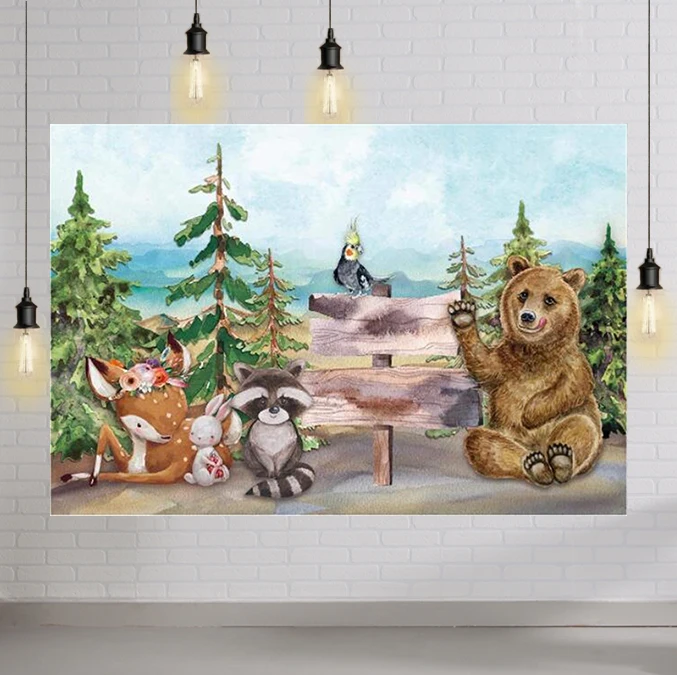 Cartoon Woodland Themed Backdrop Supplies for Newborn Kids Children Baby Birthday Shower Party Decorations Jungle Banners
Cartoon Woodland Themed Backdrop Supplies for Newborn Kids Children Baby Birthday Shower Party Decorations Jungle Banners