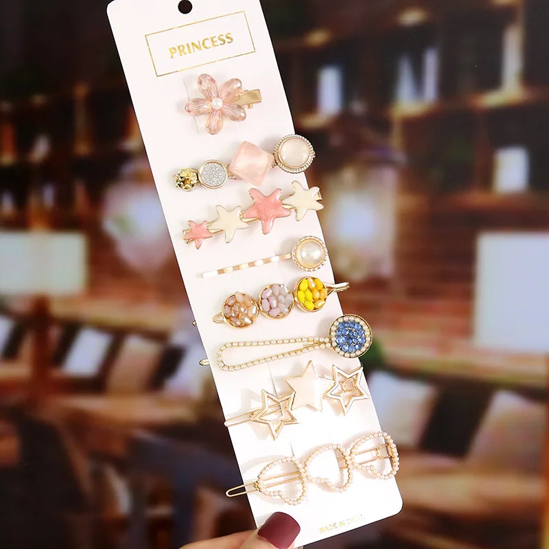 2020 Pearl Crystal Acrylic Hair Barrettes Set Retro Geometric Starfish Hair Clips Pin Girl Flower Heart Hair Accessories
2020 Pearl Crystal Acrylic Hair Barrettes Set Retro Geometric Starfish Hair Clips Pin Girl Flower Heart Hair Accessories