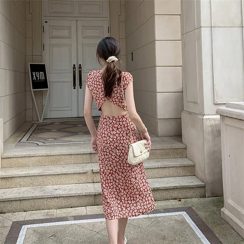 New Sexy Hollow Out Waist Woman Dress Korean Chic Vintage Sweet Print Woman Dresses Short Sleeve O Neck Elegant Slim Fit Vestido
New Sexy Hollow Out Waist Woman Dress Korean Chic Vintage Sweet Print Woman Dresses Short Sleeve O Neck Elegant Slim Fit Vestido