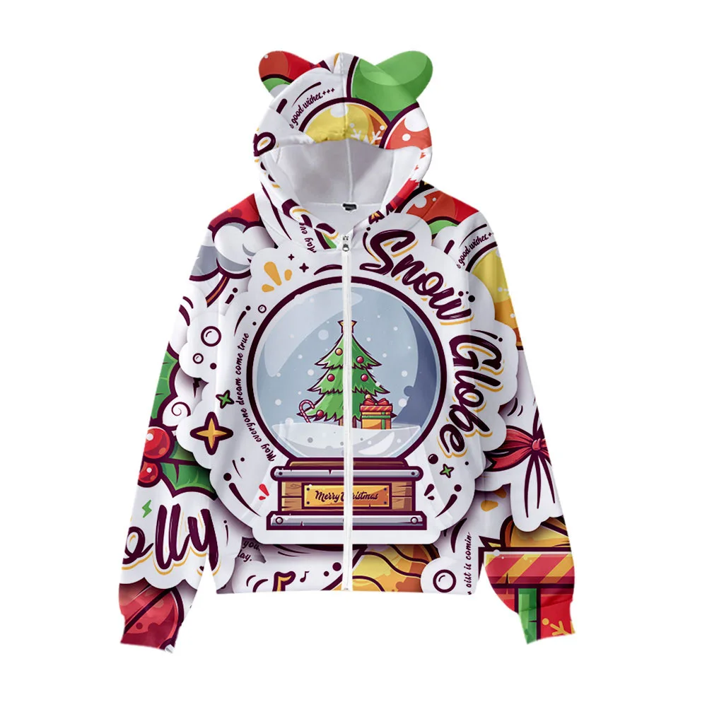 New Adult Children Merry Christmas Cookies Zipper Hoodie Sweatshirt Boys Girls Men Kawaii Cat Ears Streetwear Tracksuit Outcoat
New Adult Children Merry Christmas Cookies Zipper Hoodie Sweatshirt Boys Girls Men Kawaii Cat Ears Streetwear Tracksuit Outcoat