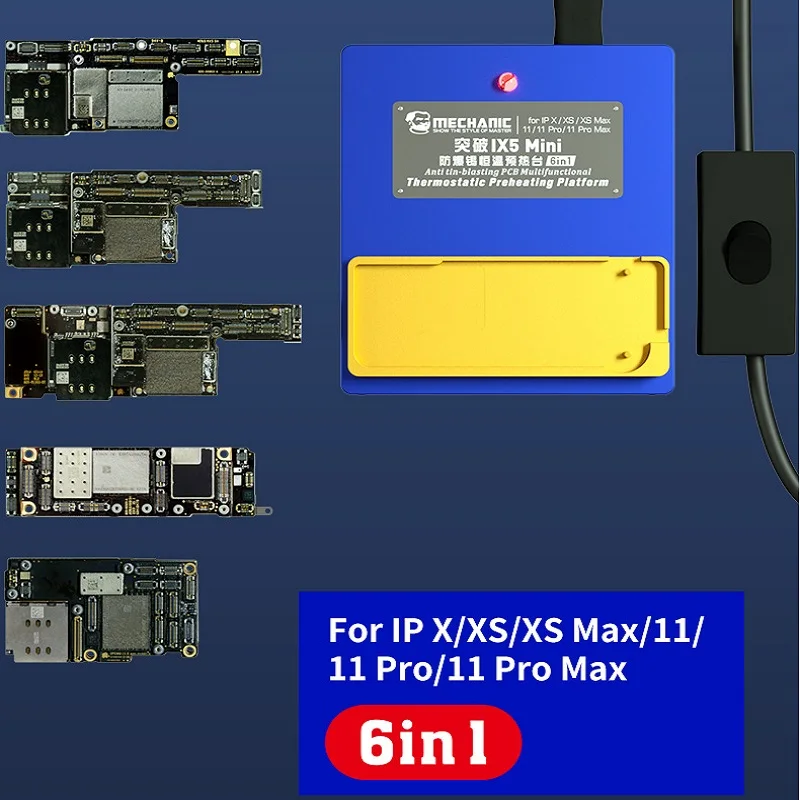 Mechanic IX5 Mini 6-в-1 Для IPX XS Max 11 11Pro 11ProMax, платформа с постоянной температурой предварительного нагрева, ламинирование материнской платы ix5
Mechanic IX5 Mini 6-в-1 Для IPX XS Max 11 11Pro 11ProMax, платформа с постоянной температурой предварительного нагрева, ламинирование материнской платы ix5