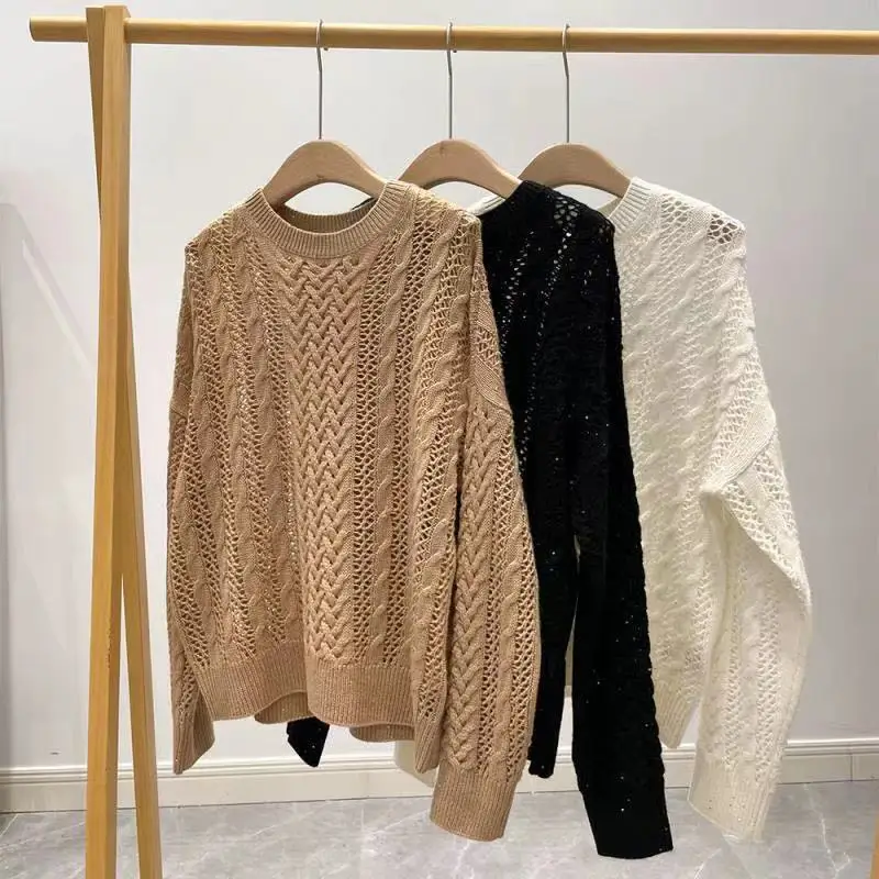 Fyion Runway Fashion Women Sweater 2021 High Quality Winer Long Sleeve Solid Sequins Knitted Cashmere Pullover Sweater
Fyion Runway Fashion Women Sweater 2021 High Quality Winer Long Sleeve Solid Sequins Knitted Cashmere Pullover Sweater