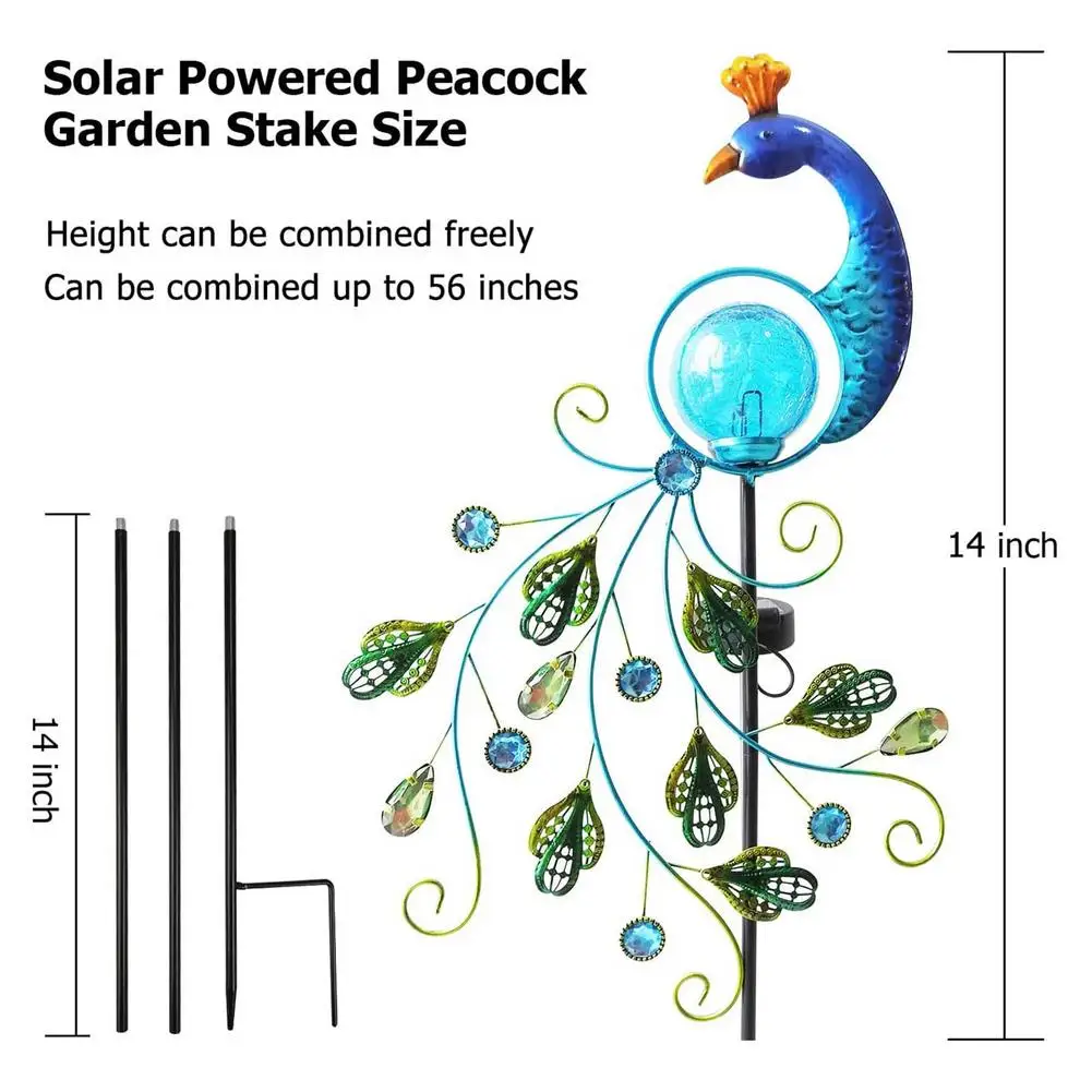 Home Decoration Garden Metal Colorful Peacock Solar Lights Stake Waterproof Landscape Outdoor Garden Decor Lights Accessories
Home Decoration Garden Metal Colorful Peacock Solar Lights Stake Waterproof Landscape Outdoor Garden Decor Lights Accessories