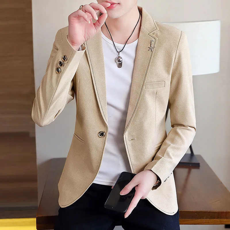 2021 Men's Solid Color Leisure Suit Youth Handsome Fashion Single Button blazer jacket men
2021 Men's Solid Color Leisure Suit Youth Handsome Fashion Single Button blazer jacket men