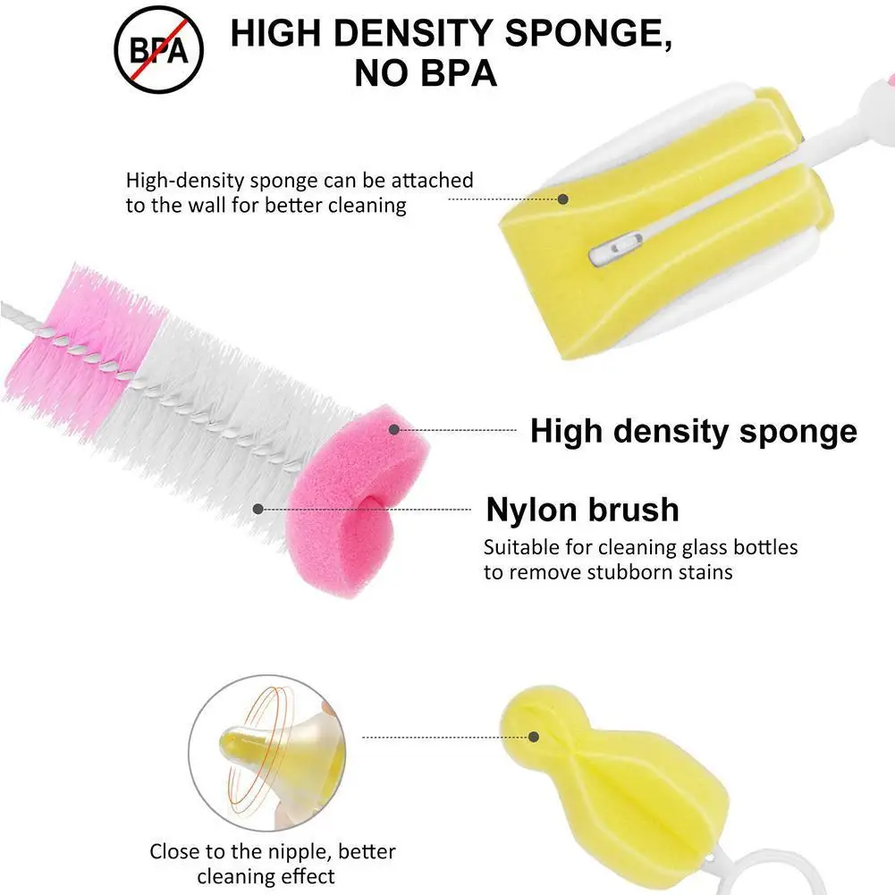 7Pcs/Lot 360 Degree Rotating Baby Bottle Brushes Straight Multifunction Set Unisex Cup Brush Baby Brush Shank Brushes Clean K4J5
7Pcs/Lot 360 Degree Rotating Baby Bottle Brushes Straight Multifunction Set Unisex Cup Brush Baby Brush Shank Brushes Clean K4J5