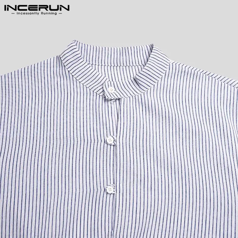 INCERUN Mens Striped Shirt Brand Long Sleeve Stand Collar Button Casual Shirts Fashion Leisure Streetwear Leisure Camisas Hombre
INCERUN Mens Striped Shirt Brand Long Sleeve Stand Collar Button Casual Shirts Fashion Leisure Streetwear Leisure Camisas Hombre