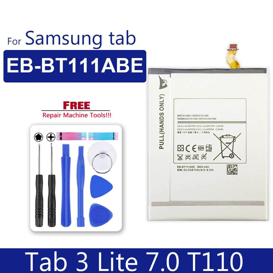 Сменная батарея KiKiss 3600 мА · ч для Samsung GALAXY Tab 3 Lite SM T111 T110 T115 литий-полимерный