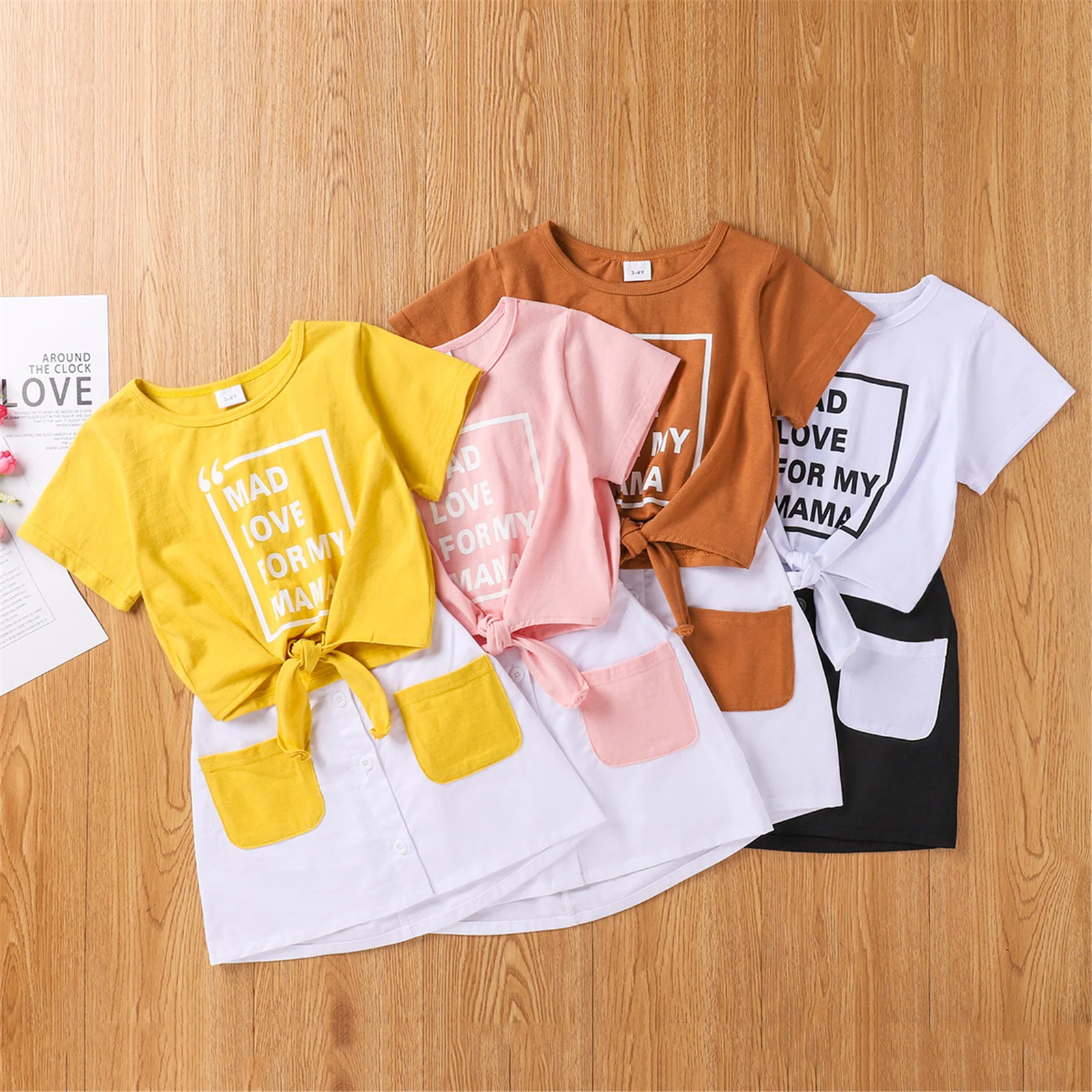 2Pieces Kids Casual Set Baby Girls Letter Print Round Neck Short Sleeve T-Shirt Pocket Skirt for Summer 18 Months- 6 Years
2Pieces Kids Casual Set Baby Girls Letter Print Round Neck Short Sleeve T-Shirt Pocket Skirt for Summer 18 Months- 6 Years