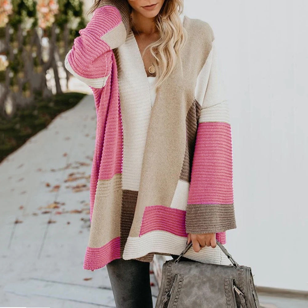Women Sweaters Winter Loose Cardigans Fashion Geometric Patchwork Long Sleeve Knitted Cardigan Winter Clothes Loose Sweater Coat
Women Sweaters Winter Loose Cardigans Fashion Geometric Patchwork Long Sleeve Knitted Cardigan Winter Clothes Loose Sweater Coat