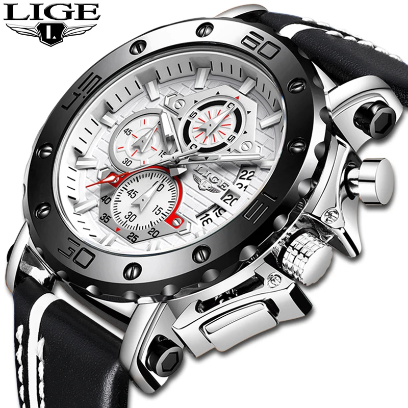 LIGE 2020 NEW Luxury Brand Men Military Sport Watches Men's Quartz Clock Leather Strap Waterproof Date Wristwatch Reloj Hombre
LIGE 2020 NEW Luxury Brand Men Military Sport Watches Men's Quartz Clock Leather Strap Waterproof Date Wristwatch Reloj Hombre