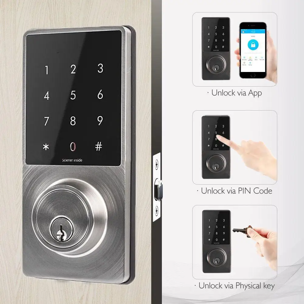 In Control At All Times APP Remote Monitor Feature-packed Smart Lock Bluetooth, Touchscreen Deadbolt Safe-guard Door Lock
In Control At All Times APP Remote Monitor Feature-packed Smart Lock Bluetooth, Touchscreen Deadbolt Safe-guard Door Lock