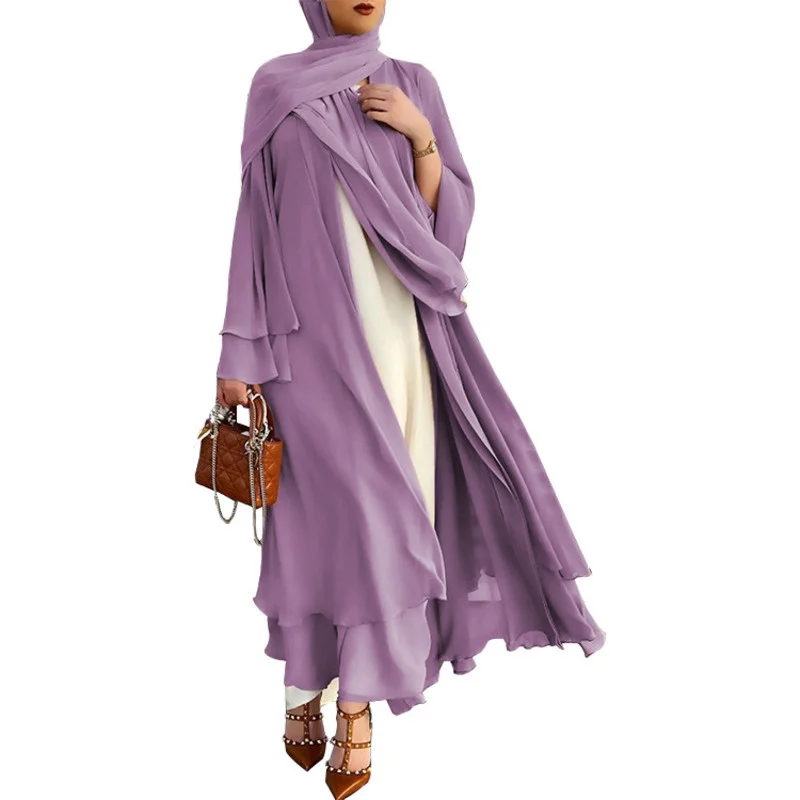Kaftan Abaya Women Dresses Summer Femme Dubai Turkey Long Islamic Muslim Robe With Headscarf Evening Clothes Chiffon Cardigan
Kaftan Abaya Women Dresses Summer Femme Dubai Turkey Long Islamic Muslim Robe With Headscarf Evening Clothes Chiffon Cardigan