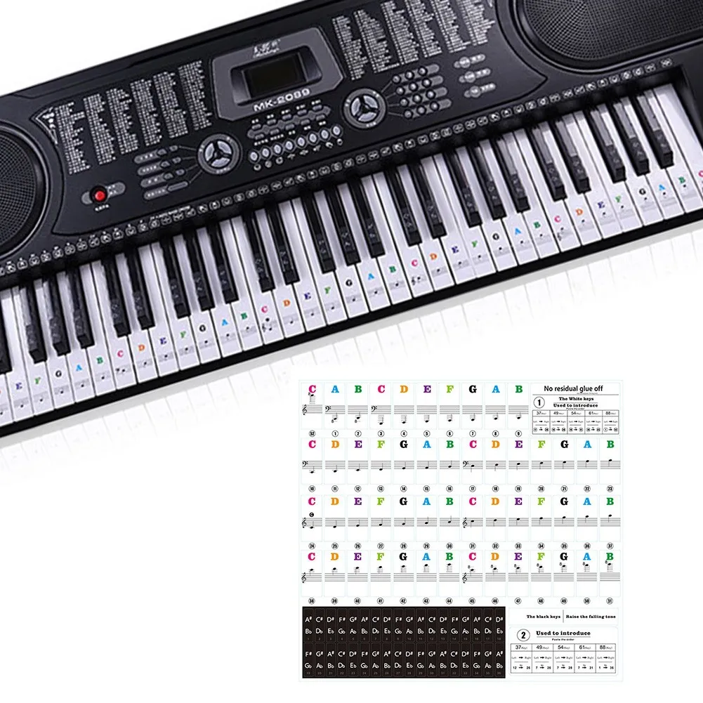 Piano For 49/61/76/88 Keys Note Keyboard Transparent Sticker Decals Colourful Educational Clear Laminated Stickers Set Tool
Piano For 49/61/76/88 Keys Note Keyboard Transparent Sticker Decals Colourful Educational Clear Laminated Stickers Set Tool