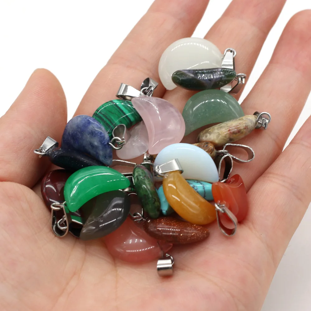 Natural Stone Pendant Moon Shape Semi-precious Stones Exquisite Charm for Jewelry Making DIY Necklace Bracelet Accessories
Natural Stone Pendant Moon Shape Semi-precious Stones Exquisite Charm for Jewelry Making DIY Necklace Bracelet Accessories