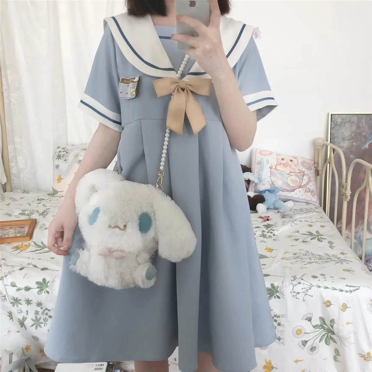 MAGOGO Summer New Navy Collar Dress Female Students Loose Versatile Mid-Length Sailor Dress
MAGOGO Summer New Navy Collar Dress Female Students Loose Versatile Mid-Length Sailor Dress