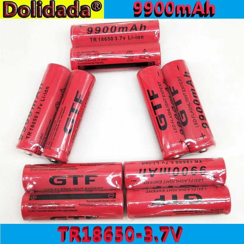 Новый аккумулятор 18650 GTF литий ионный 3 7 в 9900 мАч перезаряжаемый для фонарика