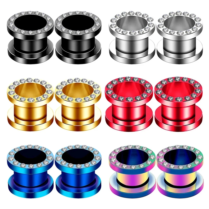1Pc Beauty Stainless Steel Ear Plugs Tunnels Ear Piercings Rhinestones Earring Expander Ear Gauges Piercings Body Jewelry
1Pc Beauty Stainless Steel Ear Plugs Tunnels Ear Piercings Rhinestones Earring Expander Ear Gauges Piercings Body Jewelry