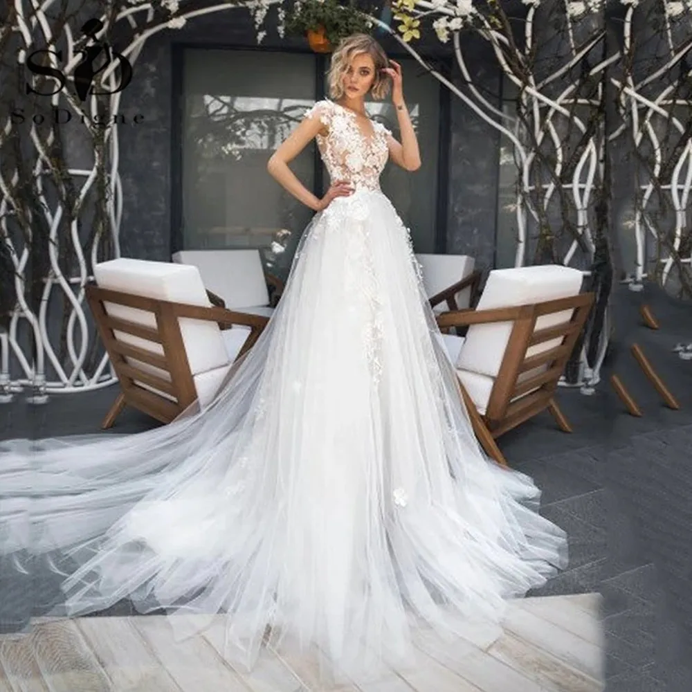 2021 New Top Quality Custom Made Elegant Boho Wedding Dress Sleeves Lace Appliques 3D Flower Tull Dress Bohemian Corset Gowns
2021 New Top Quality Custom Made Elegant Boho Wedding Dress Sleeves Lace Appliques 3D Flower Tull Dress Bohemian Corset Gowns