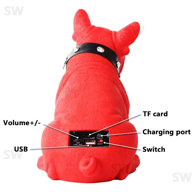 Bulldog Bluetooth Speaker Portable Wireless Column 3D Stereo Super Bass Music Center System Subwoofer For Computer caxia de som
Bulldog Bluetooth Speaker Portable Wireless Column 3D Stereo Super Bass Music Center System Subwoofer For Computer caxia de som