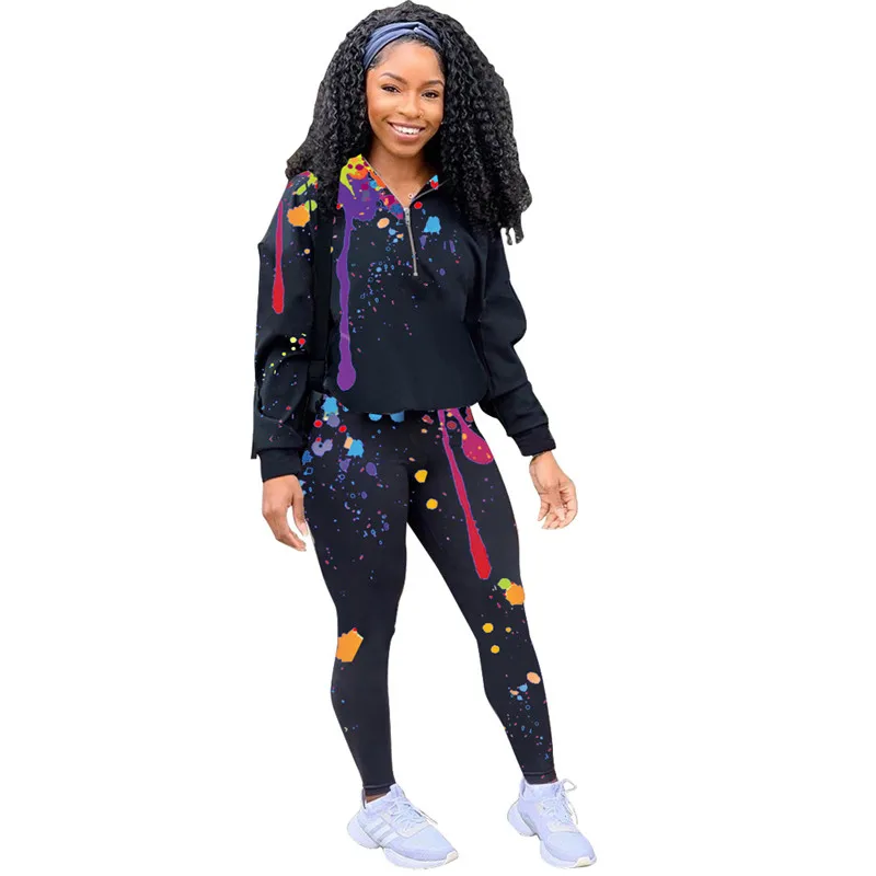 Colorful Printed Tracksuit Women Two Piece Outfits Long Sleeve Jacket Top And High Waist Sport Pants Sweat Suit Lounge Wear
Colorful Printed Tracksuit Women Two Piece Outfits Long Sleeve Jacket Top And High Waist Sport Pants Sweat Suit Lounge Wear