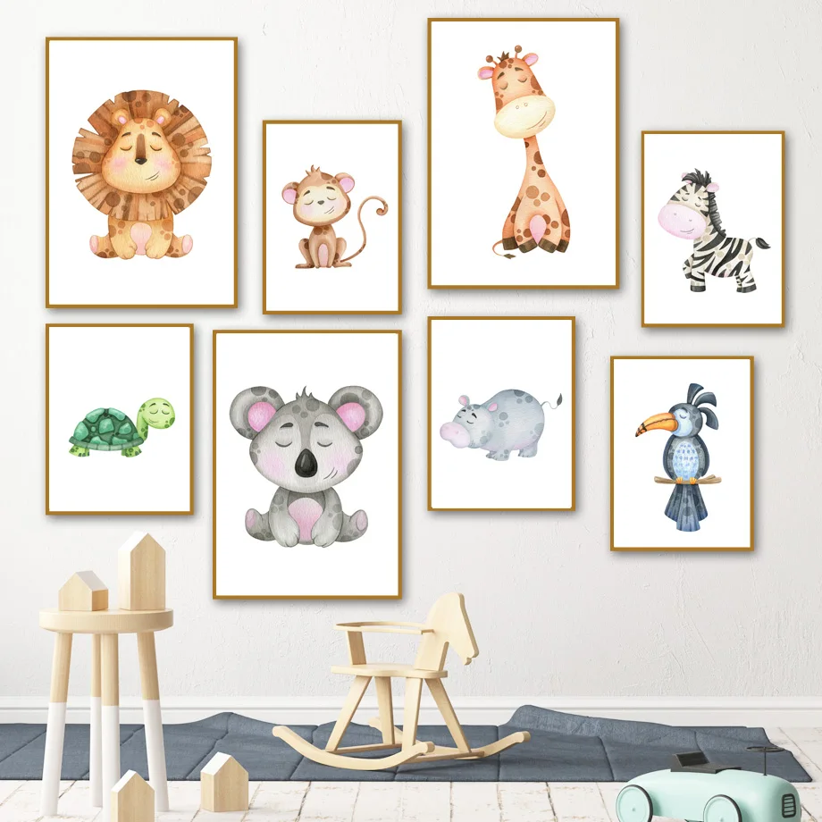 Cute Lion Monkey Giraffe Zebra Koala Turtle Wall Art Canvas Painting Nordic Posters And Prints Wall Pictures For Kids Room Decor
Cute Lion Monkey Giraffe Zebra Koala Turtle Wall Art Canvas Painting Nordic Posters And Prints Wall Pictures For Kids Room Decor