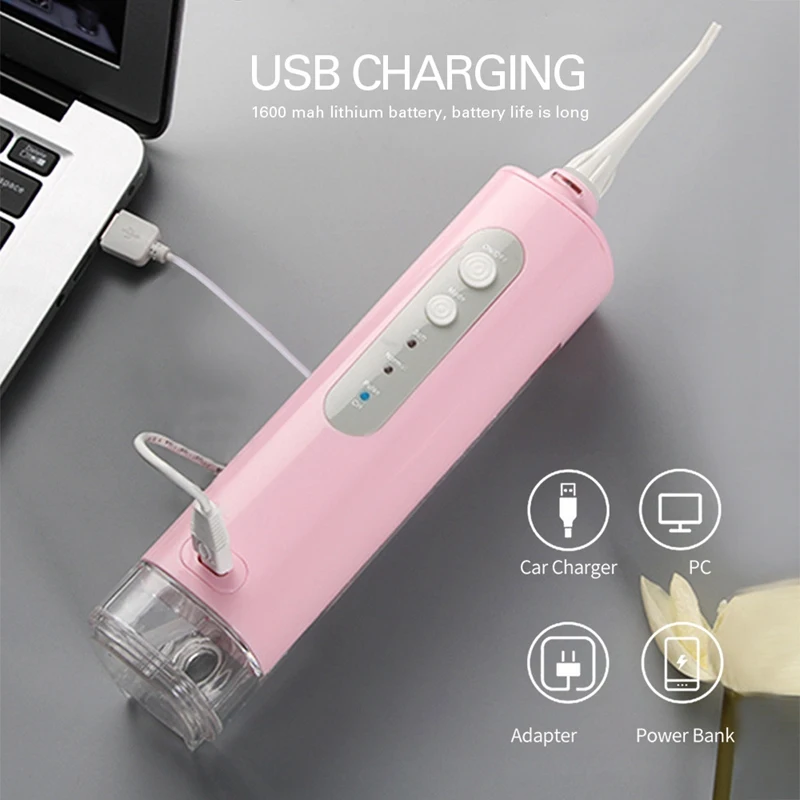 Water Flossers for Teeth 220ML Cordless 3 Modes USB for Oral Irragator