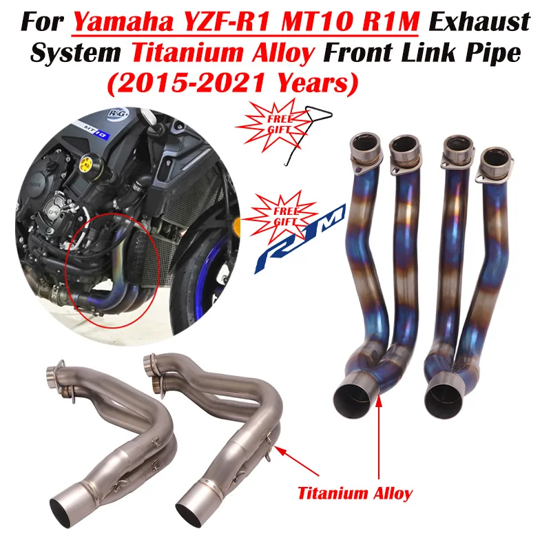 

For Yamaha YZF-R1 MT10 R1M 2015 16 17 18 19 20 21 Motorcycle Exhaust Escape Modifed System Titanium Alloy Tube Front Link pipe
