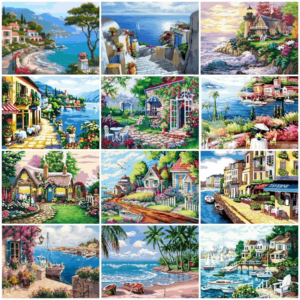 AZQSD Picture By Numbers Seaside City House Unique Gift Painting Art Painting By Numbers Landscape Hand Paind Kit Canvas
AZQSD Picture By Numbers Seaside City House Unique Gift Painting Art Painting By Numbers Landscape Hand Paind Kit Canvas