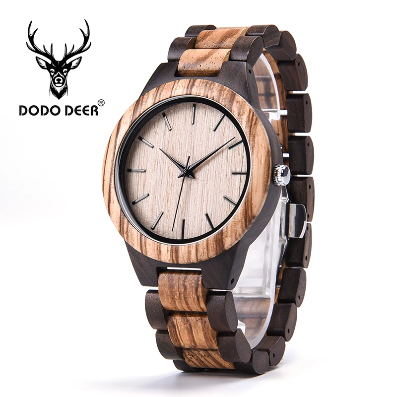 

DODO DEER Relogio Masculino Wooden Watch Male Quartz Movement Luxury Wood Timepieces OEM Logo Dress Wristwatch Men DropShipping