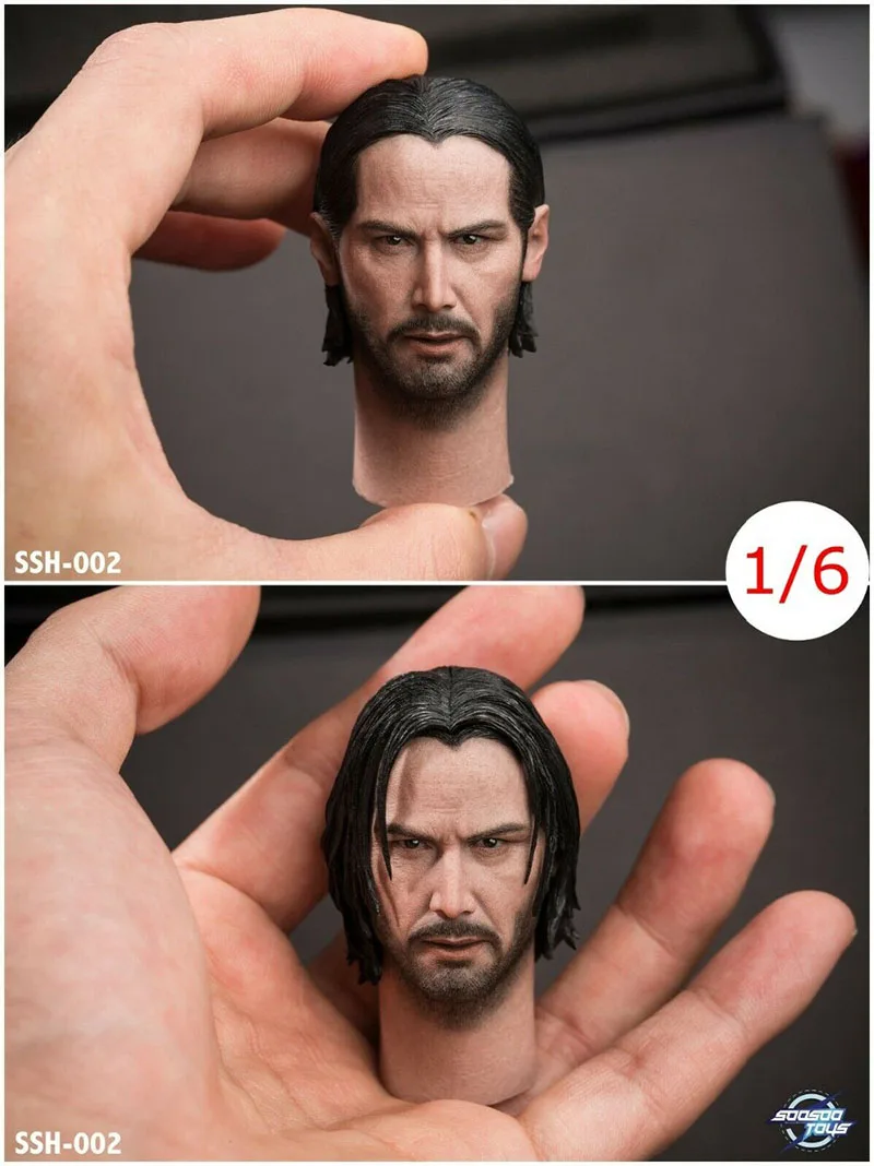 1/6 SSH-002 Keanu Reeves Head Carving Interchangeable Hair Style Fit 12'' Male Action Figure Body
1/6 SSH-002 Keanu Reeves Head Carving Interchangeable Hair Style Fit 12'' Male Action Figure Body