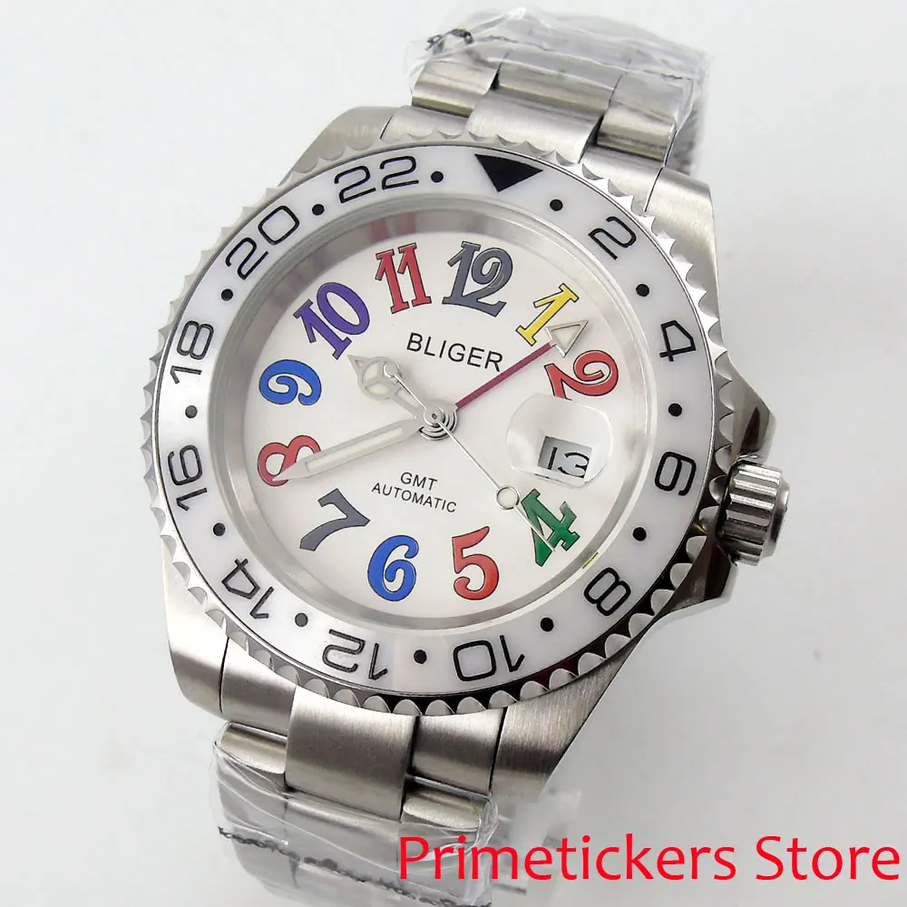 Sapphire glass BLIGER 40mm white dial ceramic rotating bezel date automatic movement men's watch
Sapphire glass BLIGER 40mm white dial ceramic rotating bezel date automatic movement men's watch