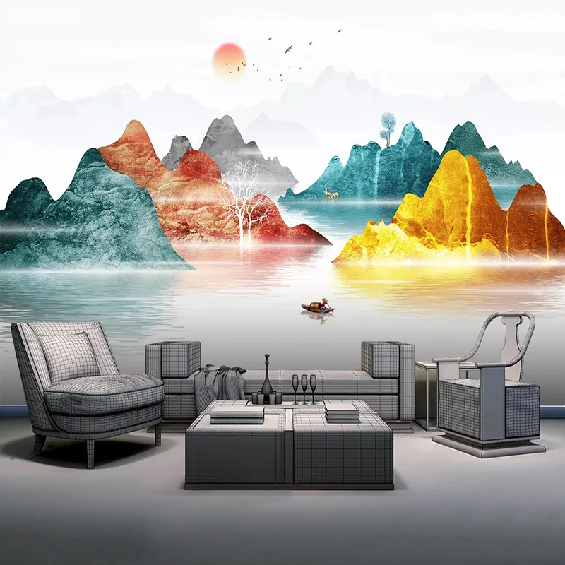 Drop Shipping Custom Any Size Mural Wallpaper Chinese Style Abstract Golden Mountains And Rivers Landscape Sticker Wallpapers
Drop Shipping Custom Any Size Mural Wallpaper Chinese Style Abstract Golden Mountains And Rivers Landscape Sticker Wallpapers
