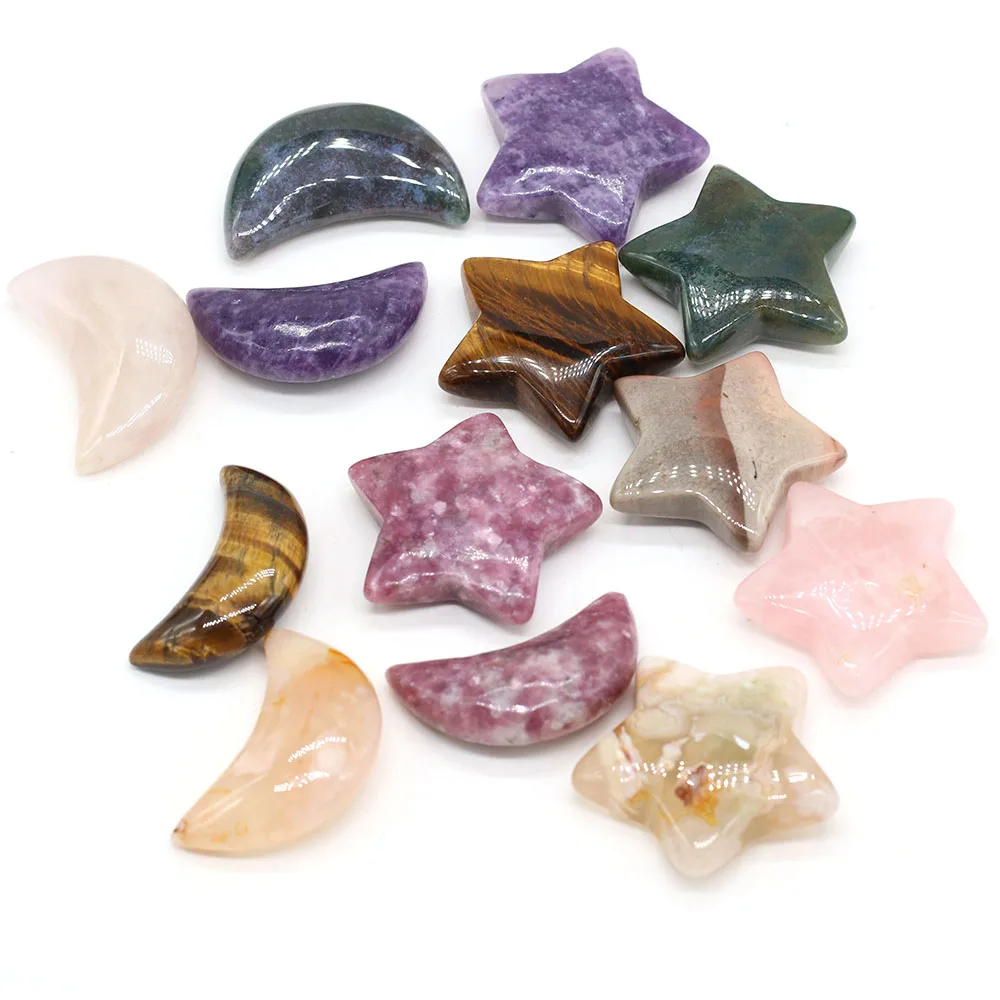 Natural Semi-precious Stone Furnishing Articles Moon Star Shape Rose Quartz AgateAmethyst for DIY Jewelry Making Home Decoration
Natural Semi-precious Stone Furnishing Articles Moon Star Shape Rose Quartz AgateAmethyst for DIY Jewelry Making Home Decoration