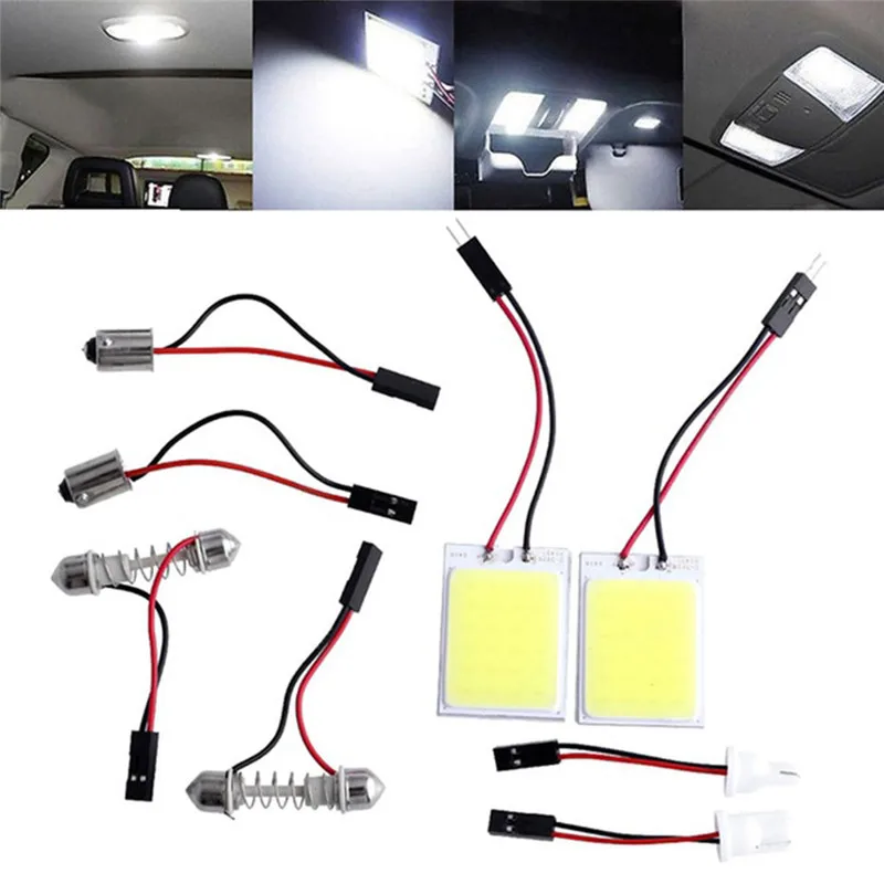 

High Bright Long Lifespan Panel Light For Car 24COB LED Low Consumption Interior Door Trunk Map Dome Light HID White#266423