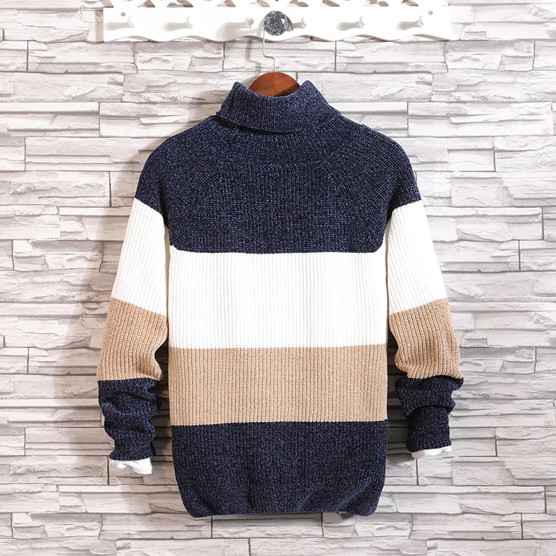 2019 Hot New Winter Men's Fashion Casual Slim Turtleneck Stripe Sweater New Style J730
2019 Hot New Winter Men's Fashion Casual Slim Turtleneck Stripe Sweater New Style J730