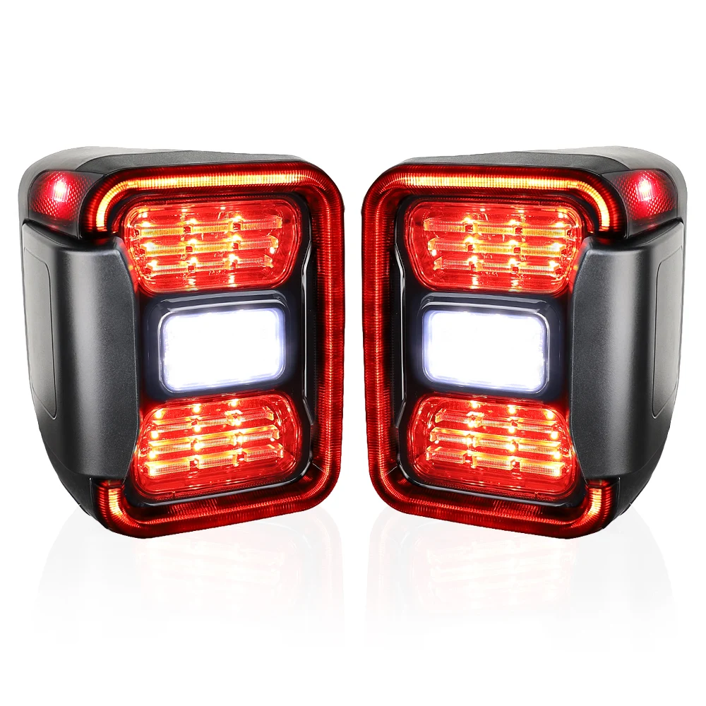 Smoked USA LED Tail Lights DRL Brake Reverse Turn Signal Compatible for Jeep Gladiator JT 2020+
Smoked USA LED Tail Lights DRL Brake Reverse Turn Signal Compatible for Jeep Gladiator JT 2020+