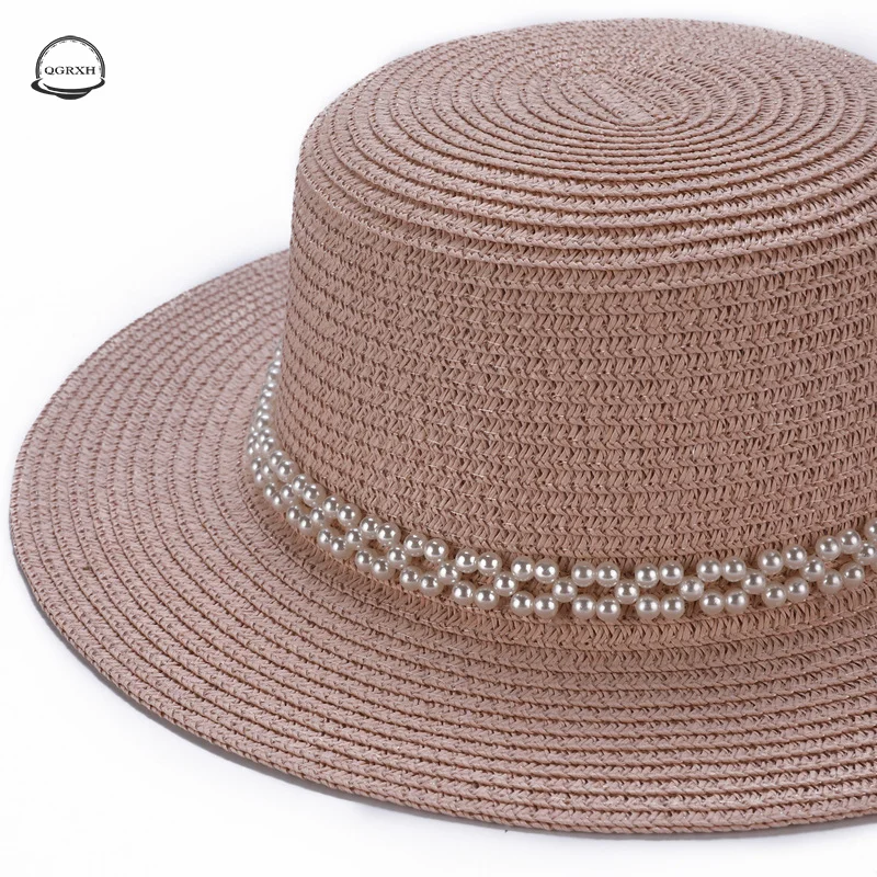 New Summer Sun Hats for Women Casual Style Straw Hat Decorative Pearls Shading Beach Hat Play Travel Flat Top High Quality Caps
New Summer Sun Hats for Women Casual Style Straw Hat Decorative Pearls Shading Beach Hat Play Travel Flat Top High Quality Caps