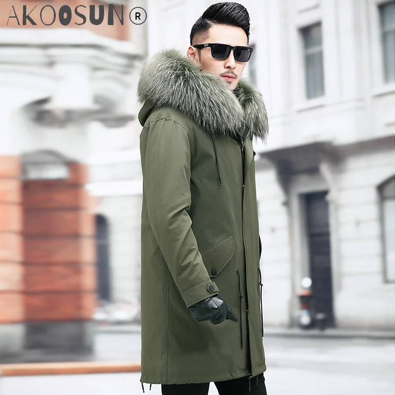 AKOOSUN Men's Clothing 2020 Winter Jacket Men Real Rex Rabbit Fur Jackets 100% Raccoon Fur Collar Parka Erkekler Ceket LXR828
AKOOSUN Men's Clothing 2020 Winter Jacket Men Real Rex Rabbit Fur Jackets 100% Raccoon Fur Collar Parka Erkekler Ceket LXR828