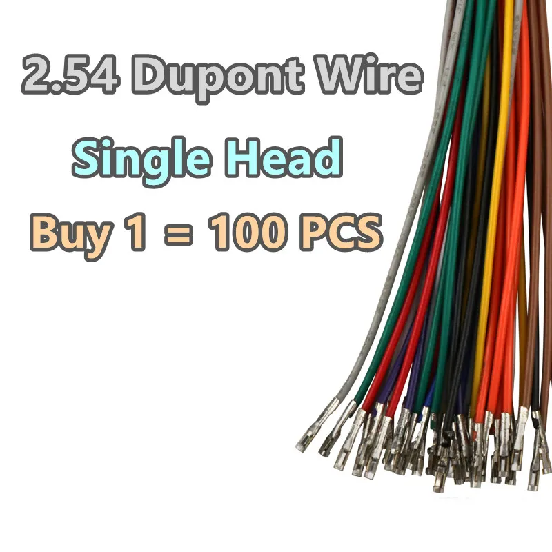 100PCS 2.54 Dupont Connector Terminal Wire Electronic Wire Single/Double Head without housing 24AWG 2.54MM
100PCS 2.54 Dupont Connector Terminal Wire Electronic Wire Single/Double Head without housing 24AWG 2.54MM