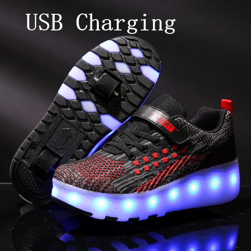 2020 New 28-43 USB Charging Children Sneakers With 2 Wheels Girls Boys Led Shoes Kids Sneakers With Wheels Roller Skate Shoes
2020 New 28-43 USB Charging Children Sneakers With 2 Wheels Girls Boys Led Shoes Kids Sneakers With Wheels Roller Skate Shoes
