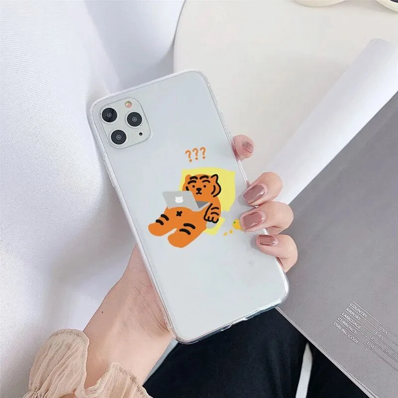Cute Cartoon tiger Phone Case For iphone 13 11 12 mini Pro Max XS X XR 6s 7 8 plus Soft Transparent Tpu Cover Case Conque Funda
Cute Cartoon tiger Phone Case For iphone 13 11 12 mini Pro Max XS X XR 6s 7 8 plus Soft Transparent Tpu Cover Case Conque Funda