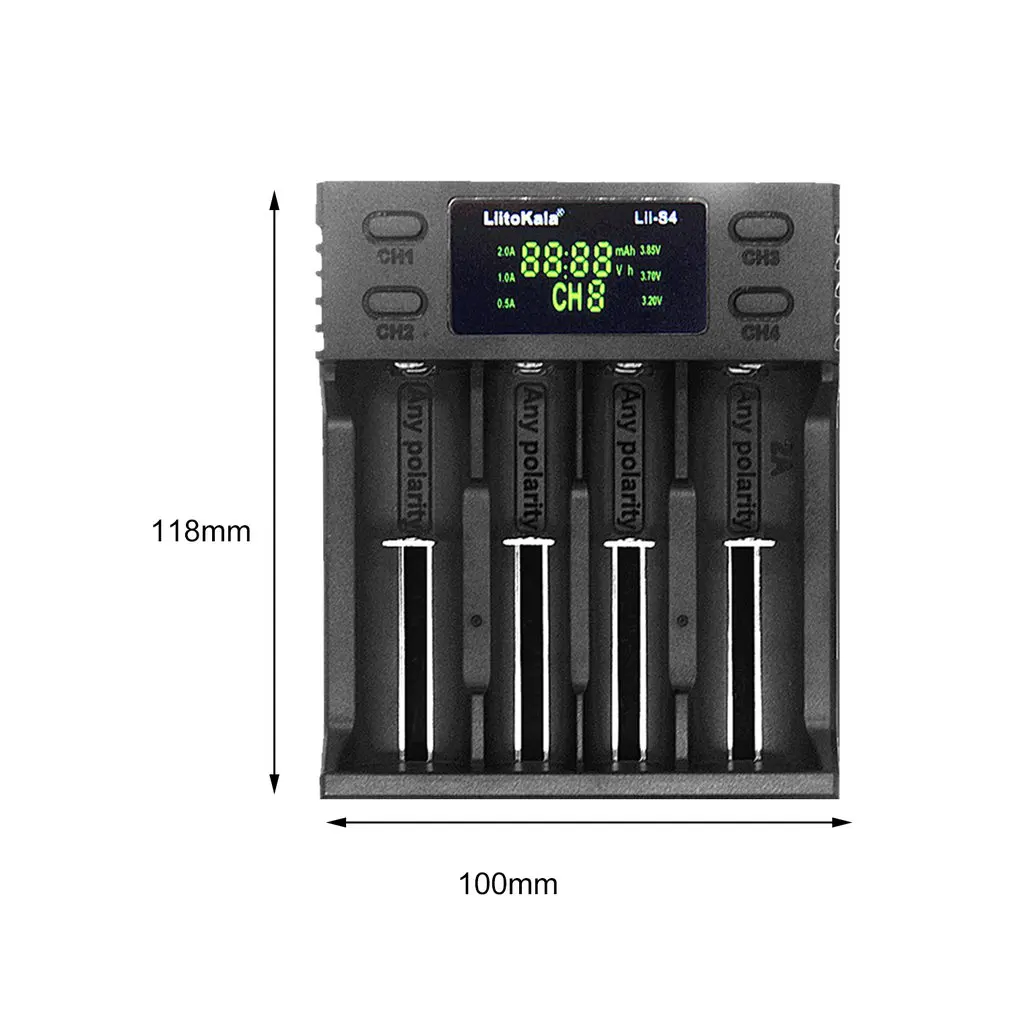 New Liitokala Lii-S1 S2 S4 18650 LCD Display Charger 26650 21700 4 Slots NiMH li-ion Battery Smart Universal Battery Charger
New Liitokala Lii-S1 S2 S4 18650 LCD Display Charger 26650 21700 4 Slots NiMH li-ion Battery Smart Universal Battery Charger