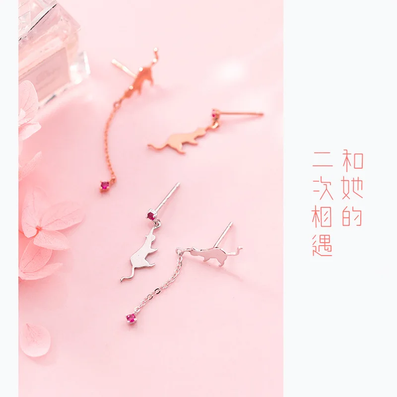 Real 925 Sterling Silver Cute Cat Drop Earrings Asymmetric Kitten Cat Earrings for Women Birthday Christmas Gifts
Real 925 Sterling Silver Cute Cat Drop Earrings Asymmetric Kitten Cat Earrings for Women Birthday Christmas Gifts