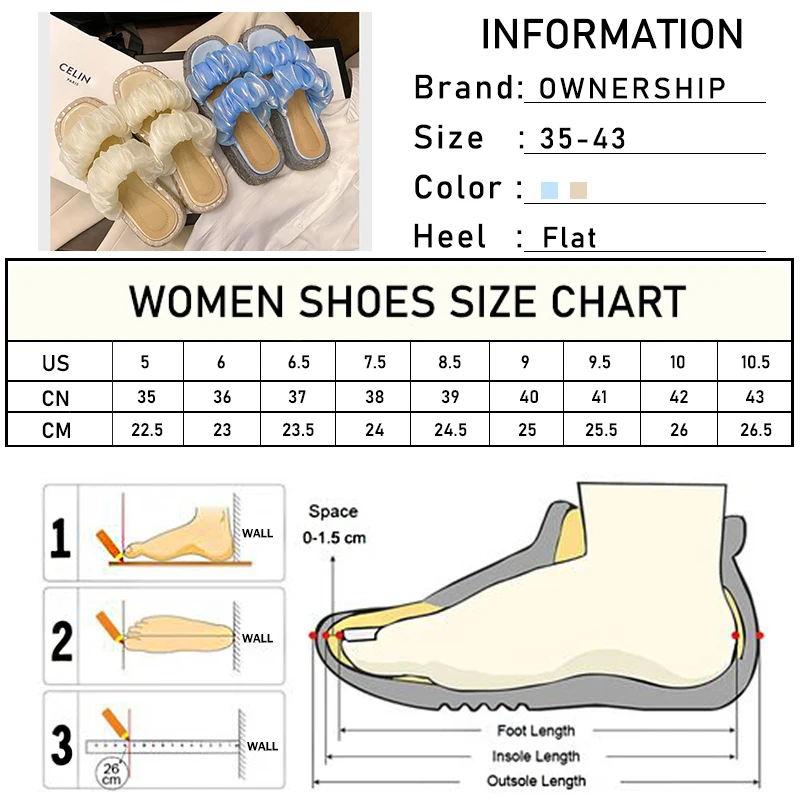 2021 Women Platform Pleated Slippers Summer Female Casual Comfort Silk Slides Ladies Fashion Shoes Outside Flats Plus Size 43
2021 Women Platform Pleated Slippers Summer Female Casual Comfort Silk Slides Ladies Fashion Shoes Outside Flats Plus Size 43