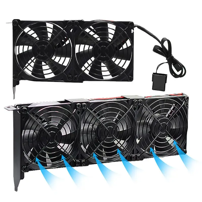 Universal VGA Cooler Dual 80mm Graphics Card Heatsink Double Three Fan GPU Radiator Partner Ultra High Speed Quiet 
Universal VGA Cooler Dual 80mm Graphics Card Heatsink Double Three Fan GPU Radiator Partner Ultra High Speed Quiet