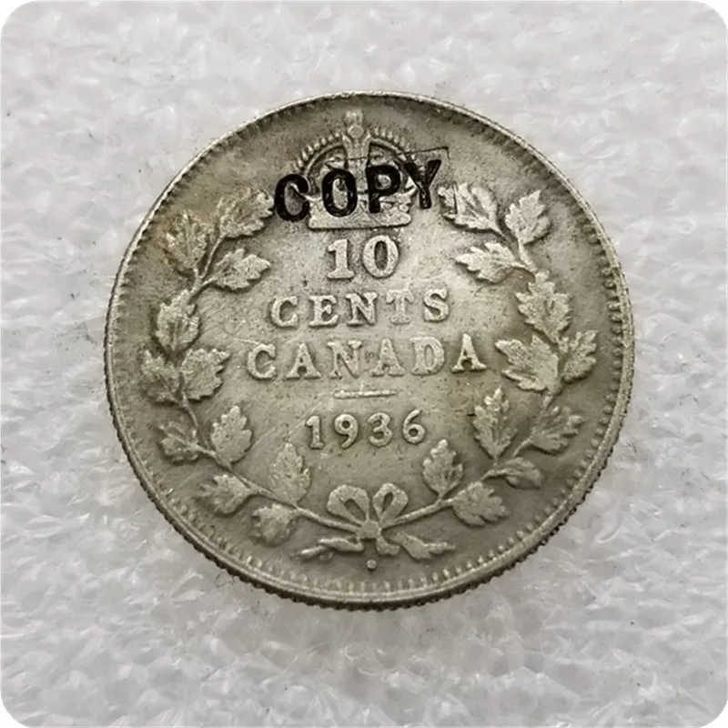 1936 с приподнятой точкой Канада 10 центов половина детской монеты - купить по